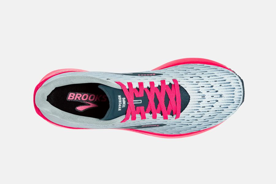 Hyperion Tempo Road Brooks Running Shoes NZ Womens - Grey/Pink - PKOSJY-587